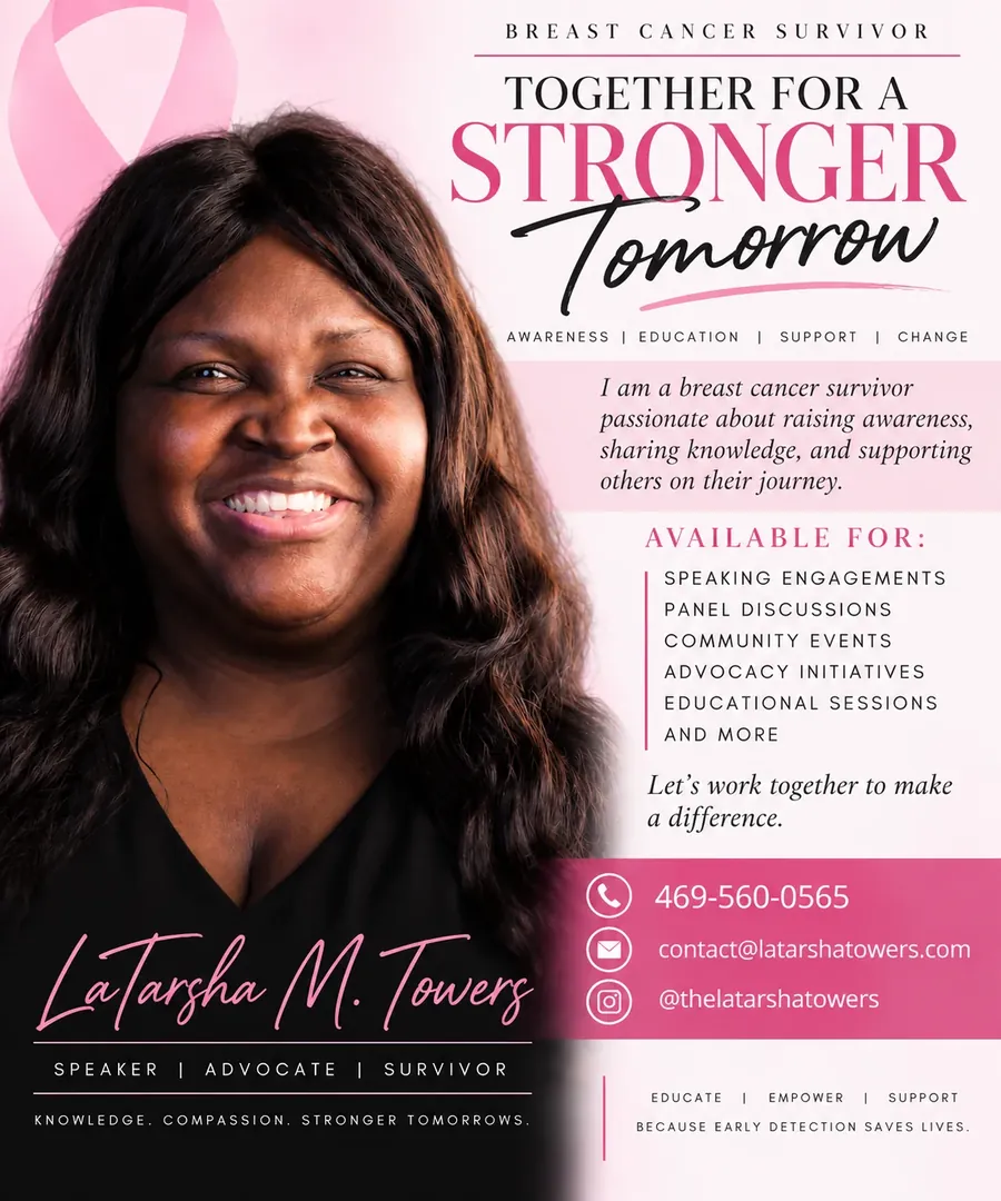Speaker one-sheet for LaTarsha M. Towers